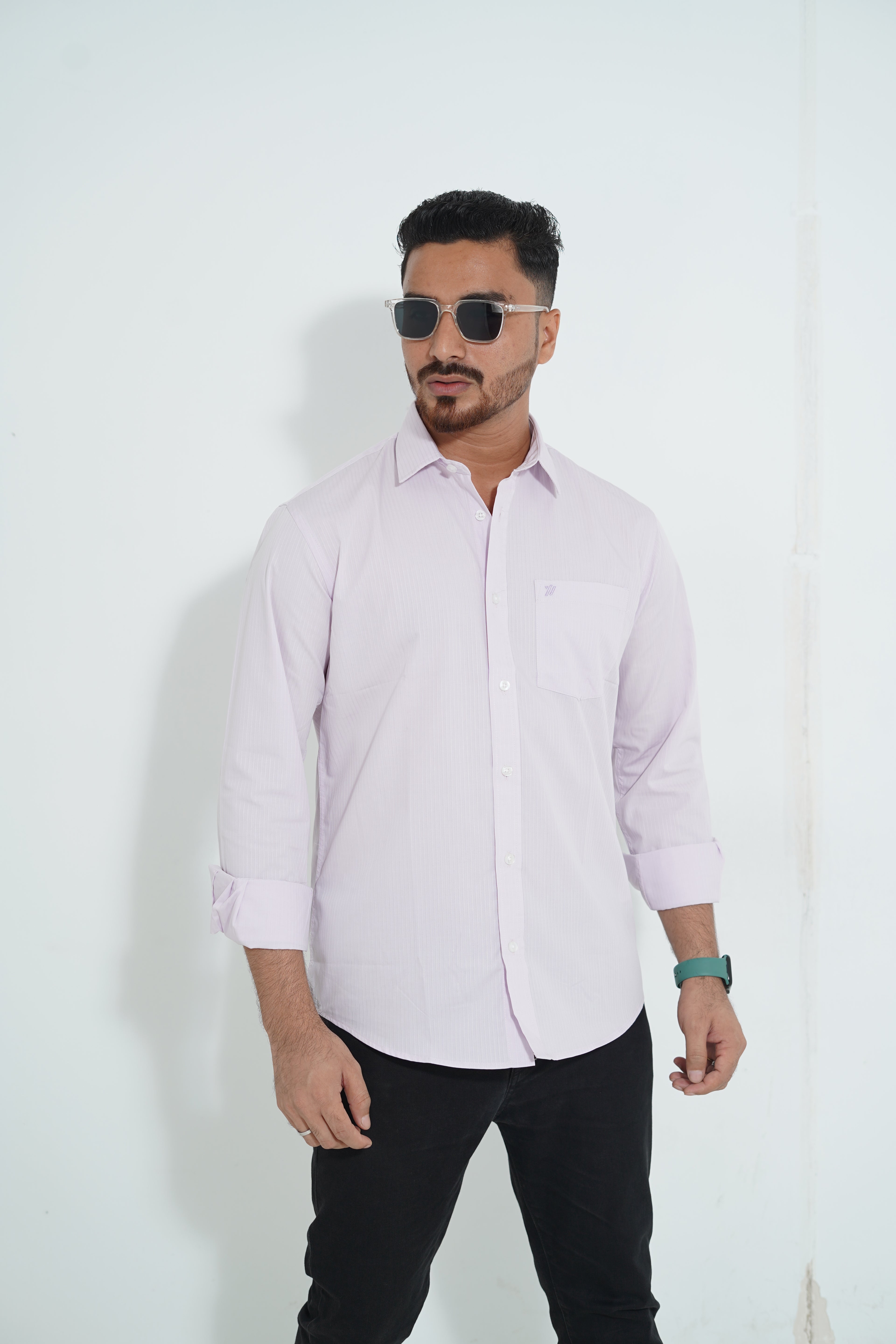 Premium Full Sleeve Solid Lavender Shirt