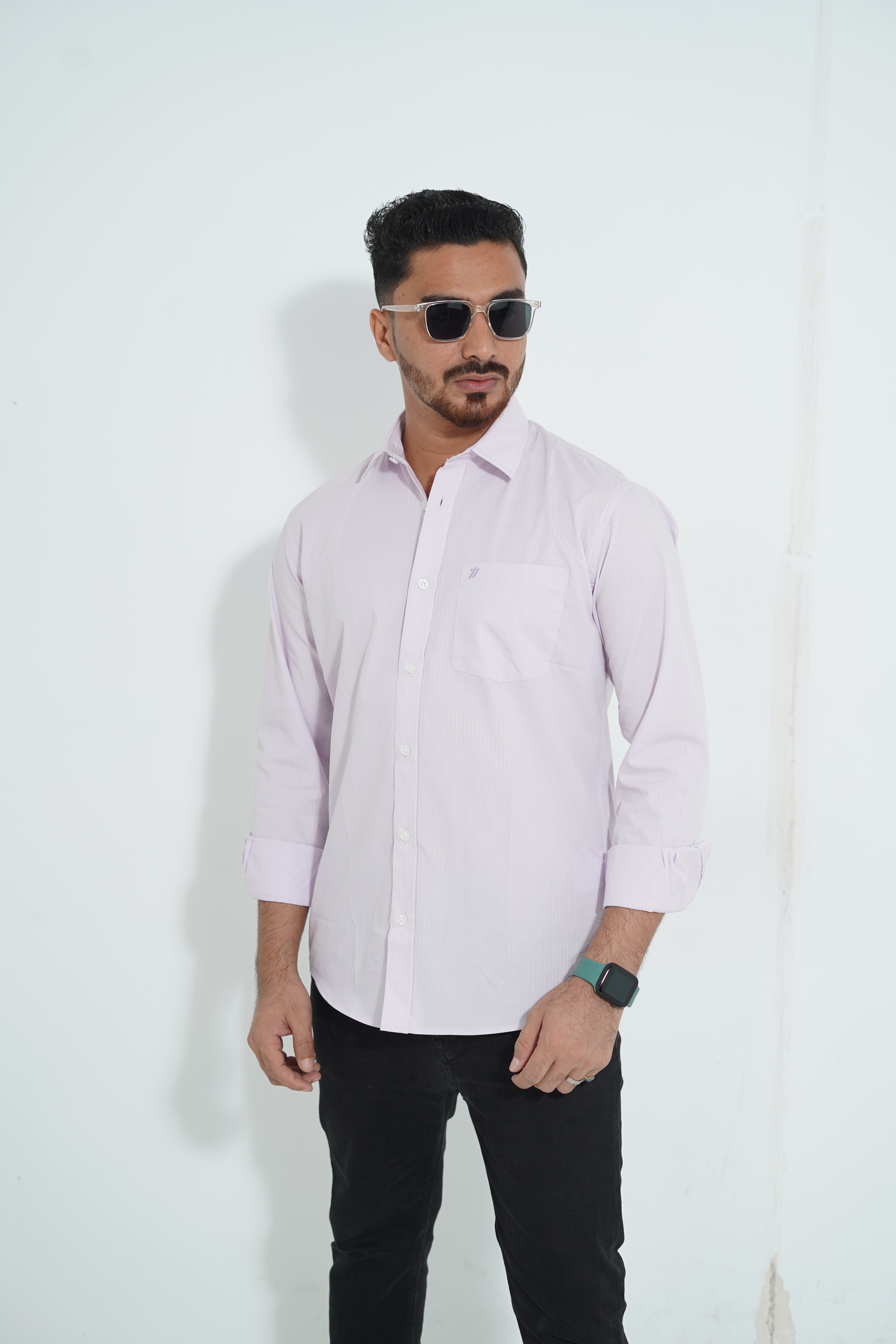 Premium Full Sleeve Solid Lavender Shirt