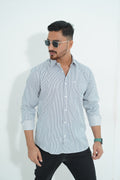 Premium Full Sleeve Navy Pinstripe Shirt